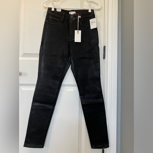 NWT GOOD AMERICAN Good Legs Black coated skinny jeans size 4/27 - Picture 5 of 9